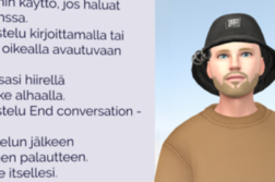 kuvankaappaus Wondan AI-hahmosta ja ohjeista.