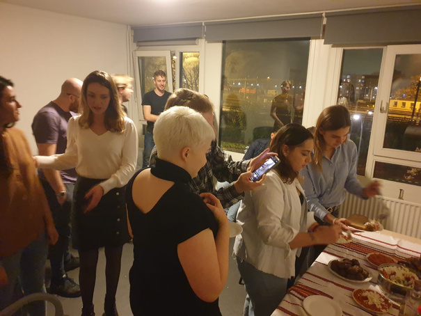 Students tasting food