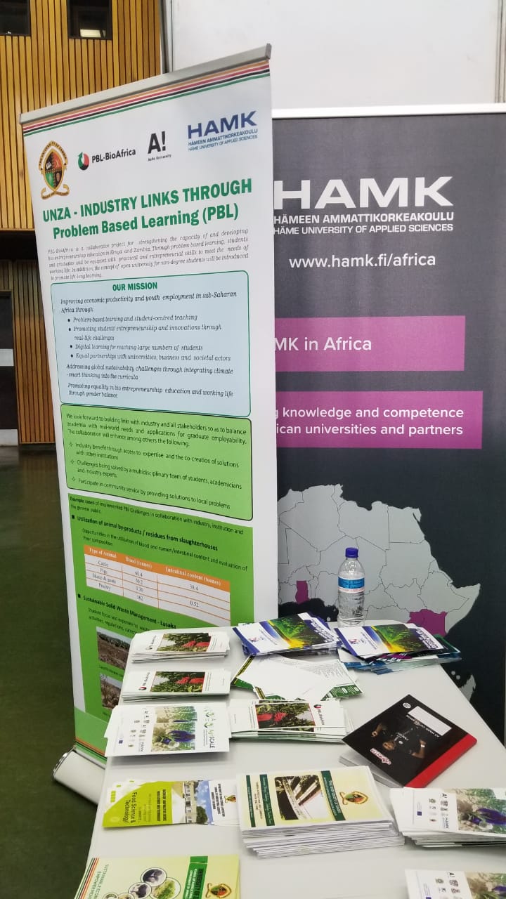 Roll-ups on an exhibition stand