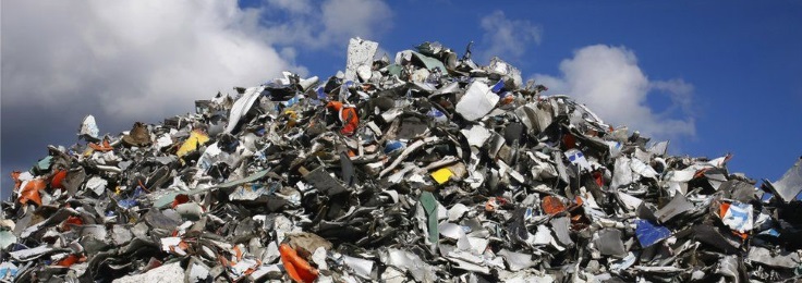 A pile of aluminium waste