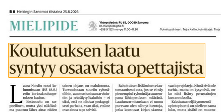 Klikkaa otsikkoa, jos haluat aktivoida tekstinäkymän.