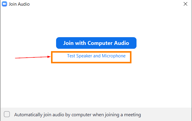 zoom test audio join
