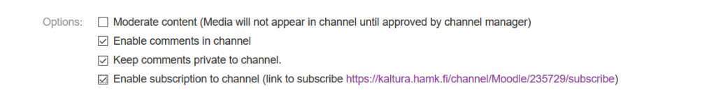 kaltura channel subscribe
