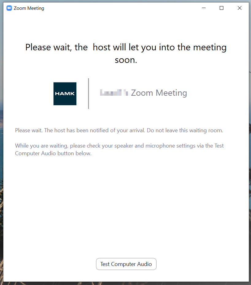 Waiting Room for Zoom Meetings - HAMKilaisia digityökaluja