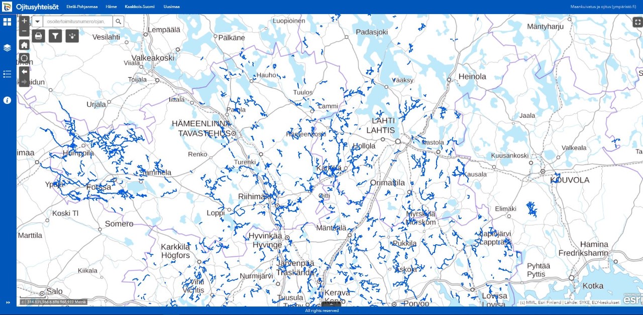 Ojitusyhteisöjen paikkatietoja päivitetään uuteen karttapalveluun - Ojat  kuntoon
