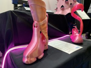 Pink shoes at the stand